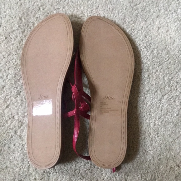 Bass GIA Red Thong Sandals with ankle Straps-Size 9M - Picture 3 of 8